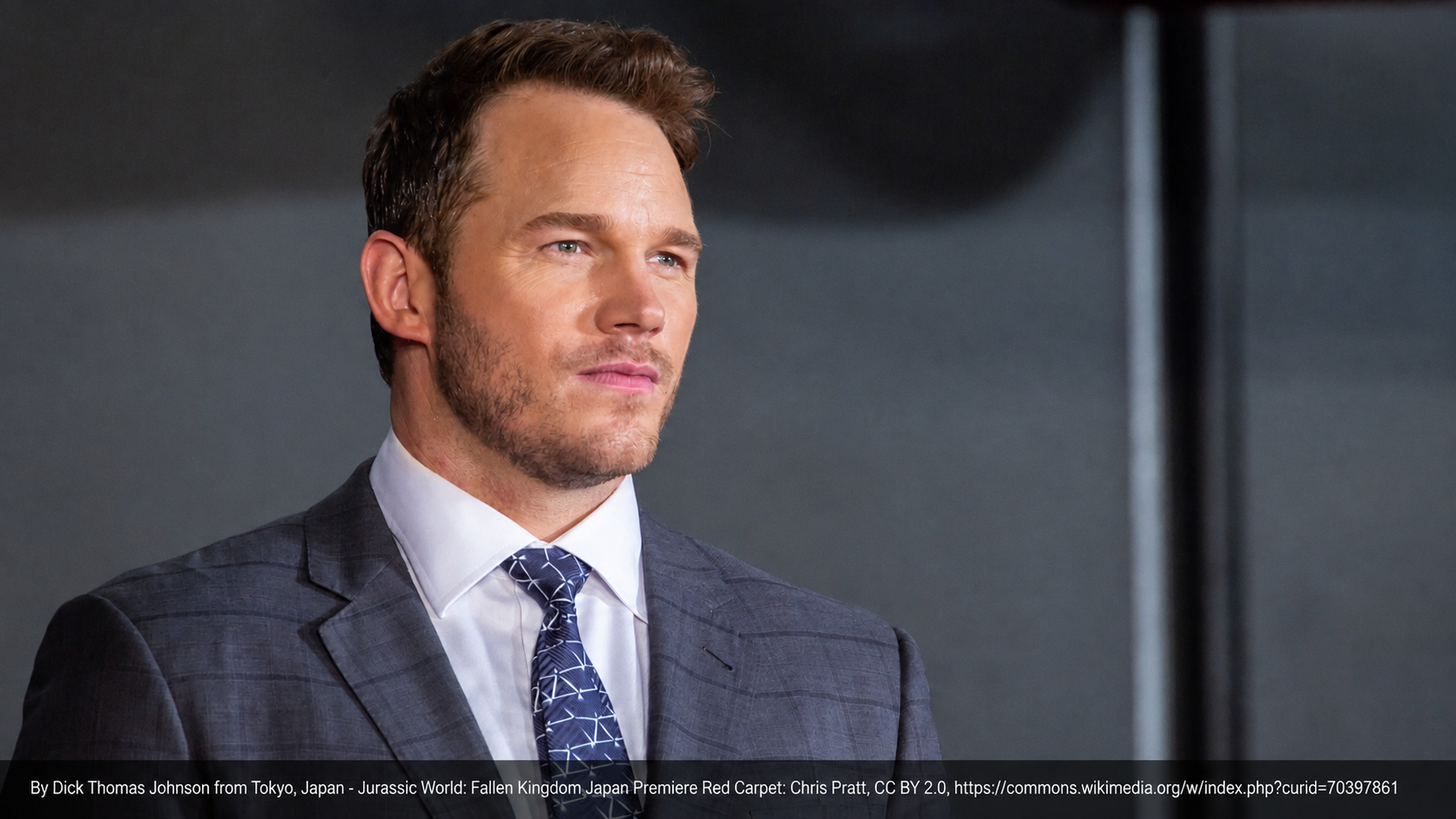 By Dick Thomas Johnson from Tokyo, Japan - Jurassic World: Fallen Kingdom Japan Premiere Red Carpet: Chris Pratt, CC BY 2.0, https://commons.wikimedia.org/w/index.php?curid=70397861